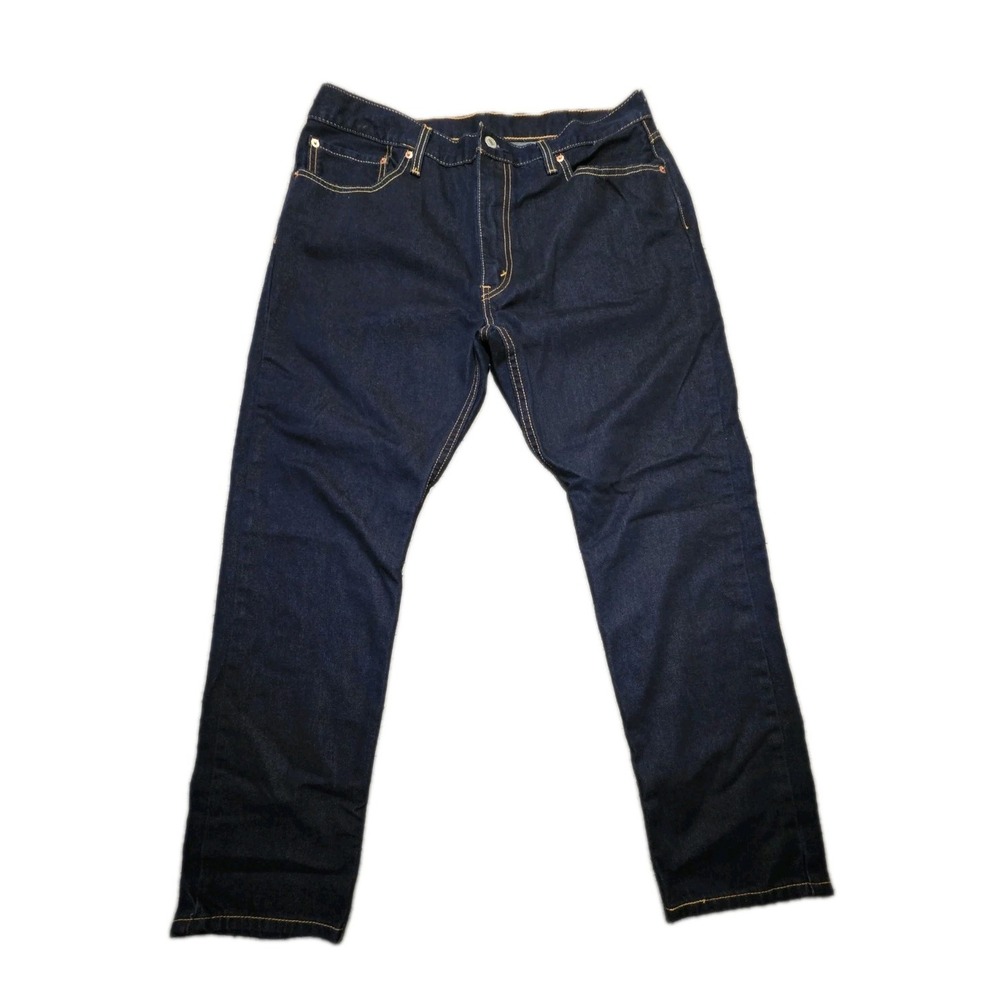Levis Mens 512 Blue Denim Jeans Size 38x30 Straight Fit Dark Wash Western Biker